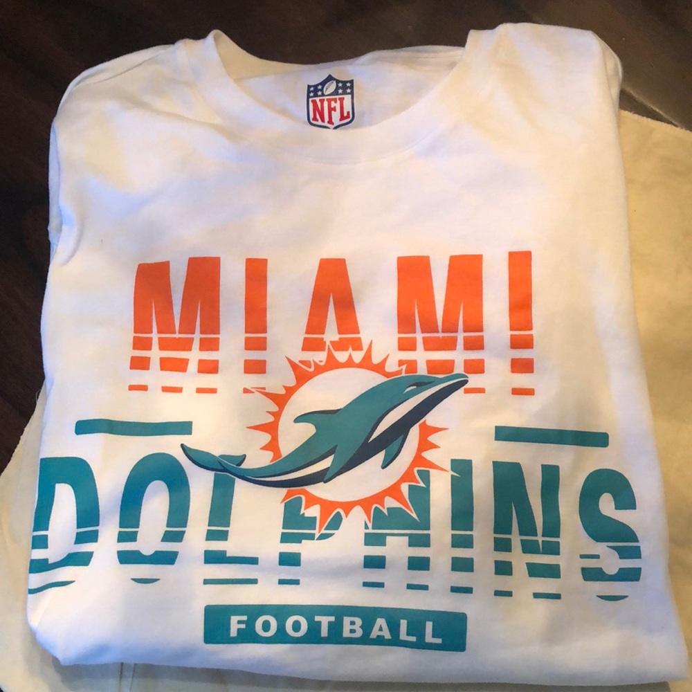 🐬🏈Miami Dolphins NFL long sleeve comfy long sleeve crew neck logo unisex t-shirt
